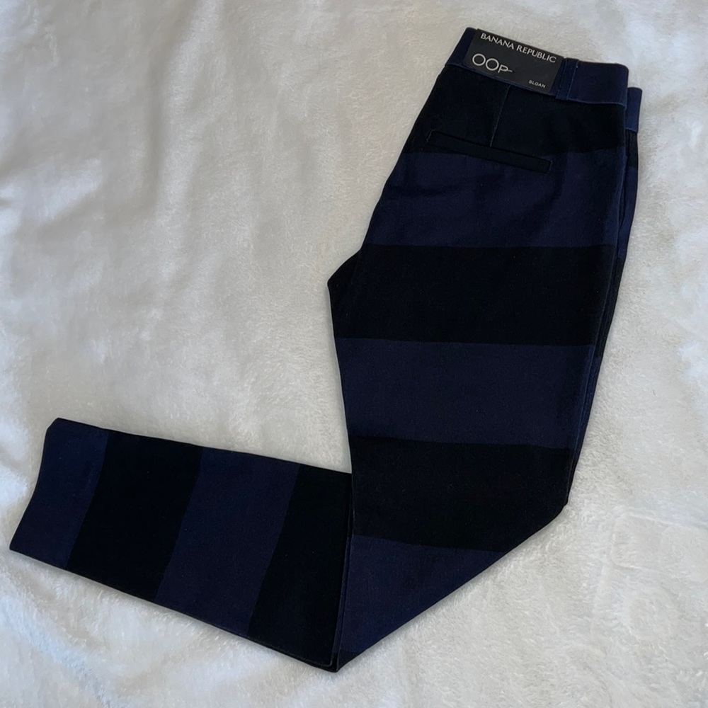 NWT Banana Republic Blue Striped Sloan Slacks